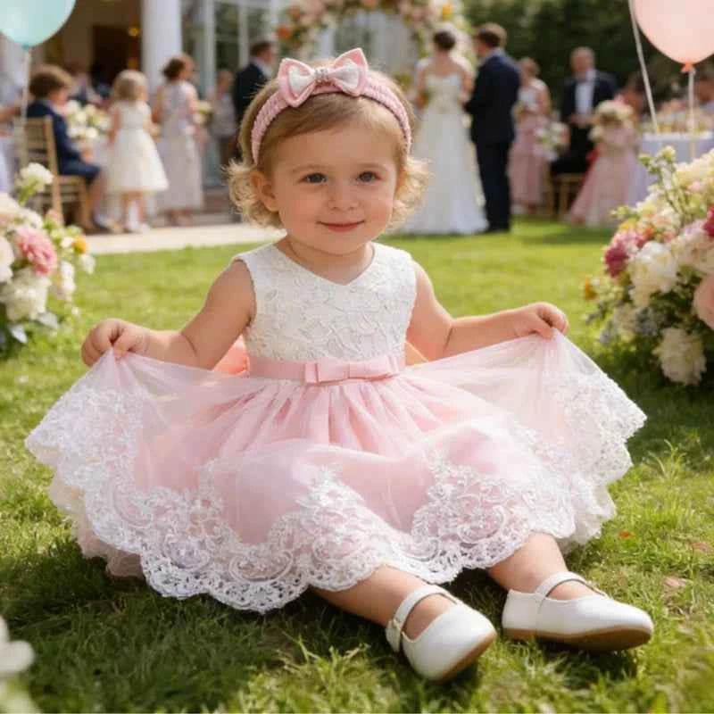 Newborn Baby Girls White Princess Christmas Dress Kids Dresses For Girls Baptism 1st Birthday Wedding Bridesmaid Infant Vestidos