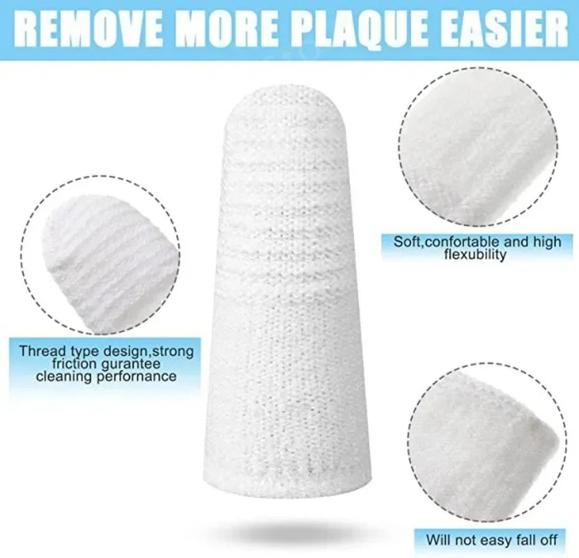 24/12pcs Pet Two-finger Brushing Finger Cots Remove Tartar Cochlear Clean for Cat Dog Toothbrush Oral Care Finger Cover Pet Care