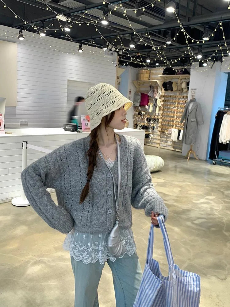Lace Undershirt Ruffle Patchwork Hem Cami 2025 Sexy Top Women's Long Sleeveless T-Shirt Camisole Y2K Korean Gray Cotton Camis