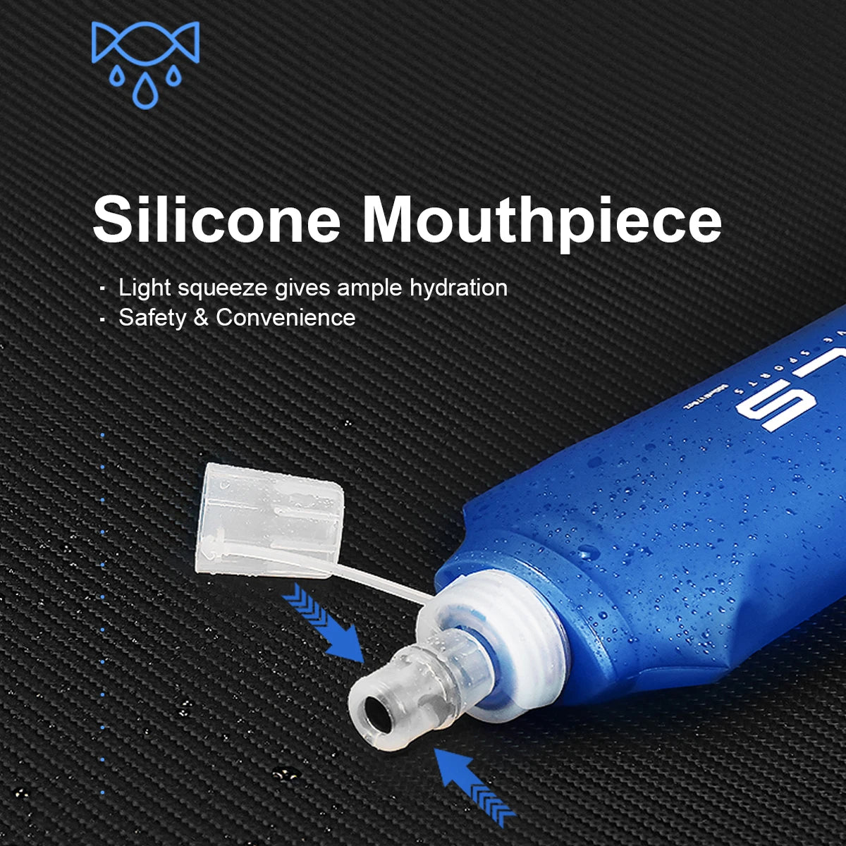 1pc150ml/250ml/500ml Outdoor Collapsible Silicone Bite Size Water Bottle Running Camping Hiking Travel Convenient Water Bottle