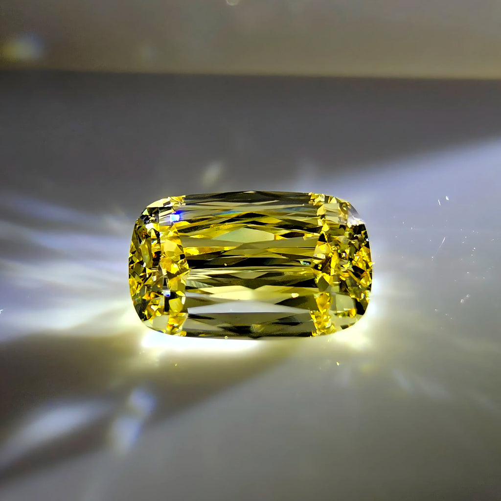 IGI Certified Rectangular Cushion Mixed Cut 1.5CT Fancy Light Yellow Lab Grown Diamond VS2 Loose For Jewelry Making