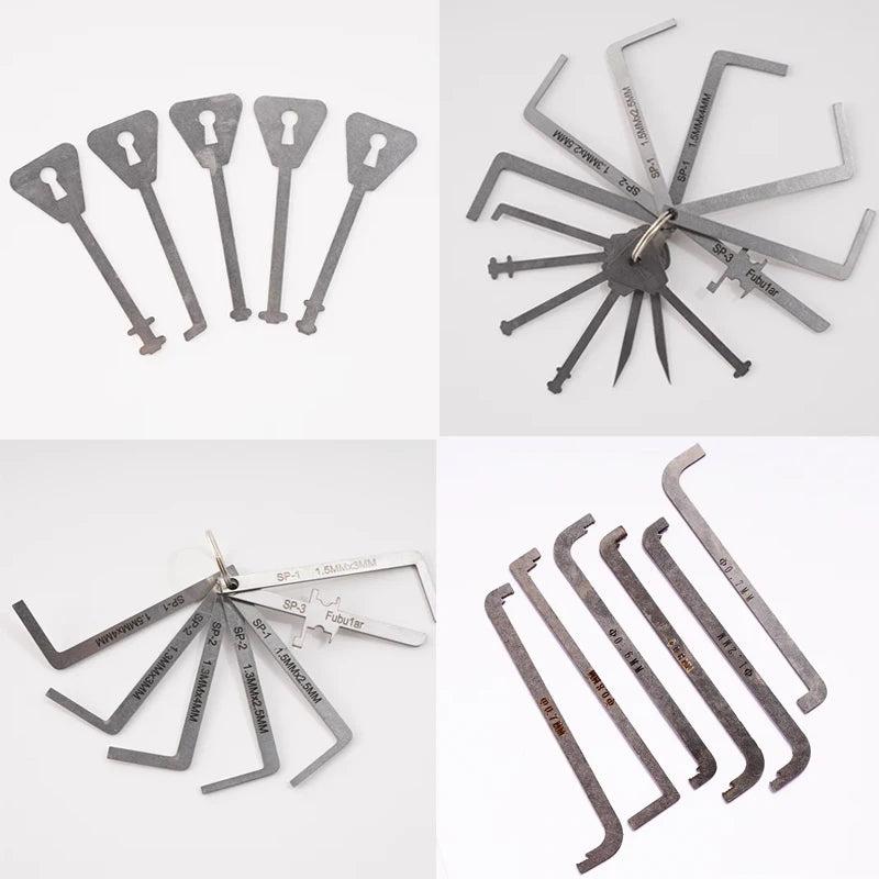 Locksmith Push Rod Tension Wrench Tools for Lock,Comb Lock Tools Portable Pocket Tools