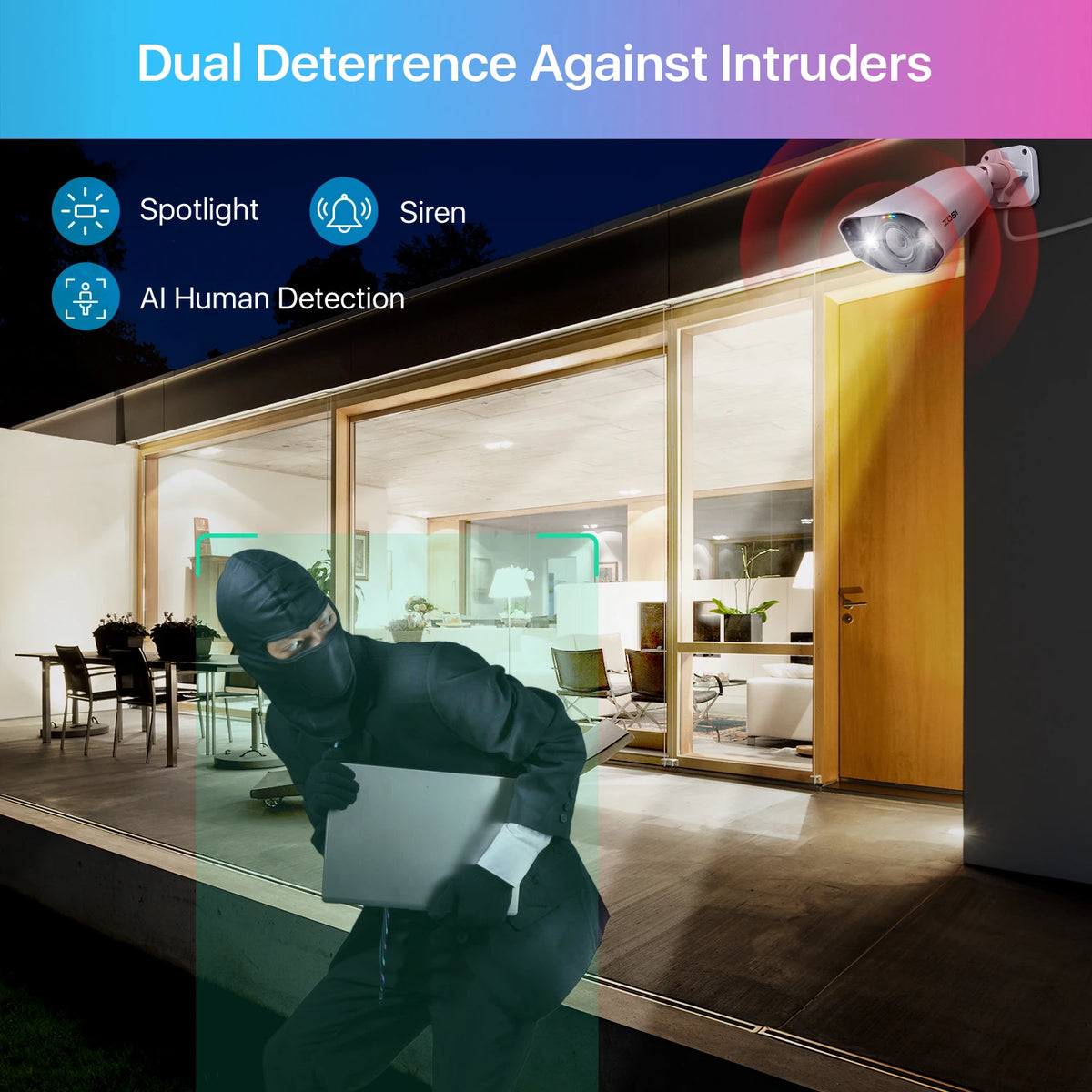 4K PoE IP Security Camera 8MP – Color Night Vision, 2-Way Audio