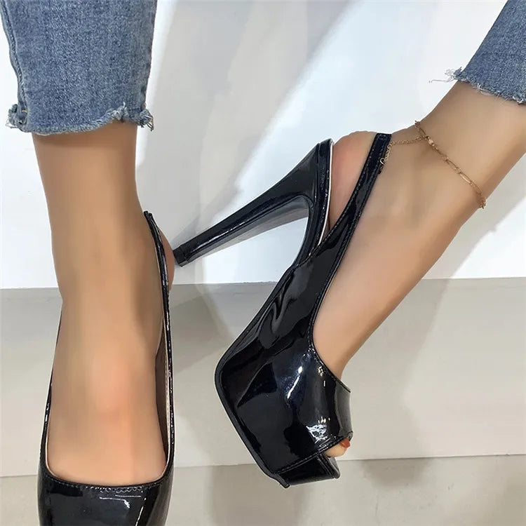 Women Pumps Big Size 35-43 High Heels Sandals Woman 2025 Sexy Party Platform Open Toe Heels Europe America Wedding Shoes Bridal