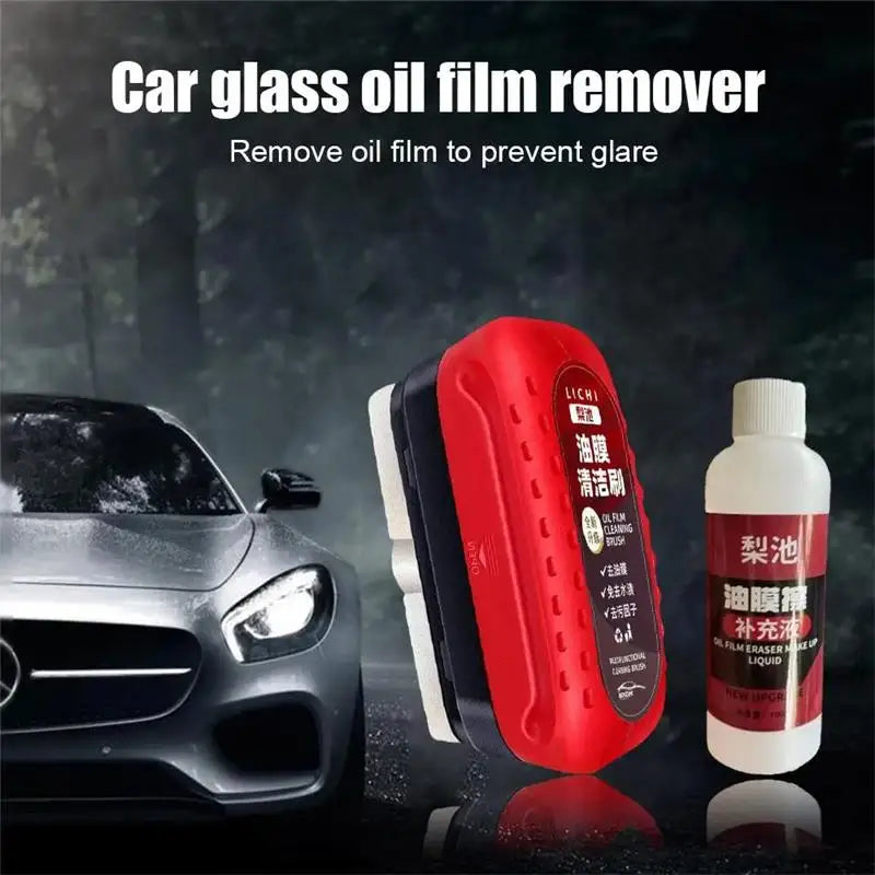Auto Glass Brightener Powerful Auto Windshield Cleaner Oil Film Remover Window Glass Cleaner Car Cleaning Brush Auto Accessories
