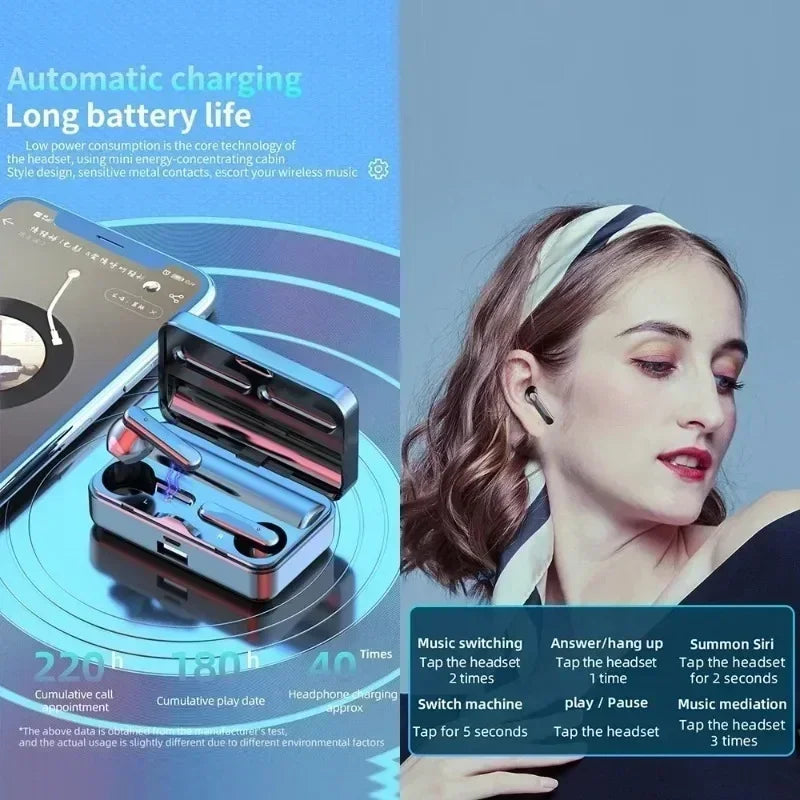 Bluetooth 5.3 Wireless Earbuds With Display And Noise Canceling