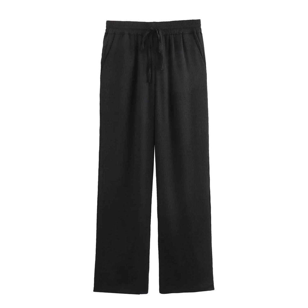 Autumn New Women's Clothing European And American Style Fashionable Wrinkled Suit Jacket Casual Pants Set