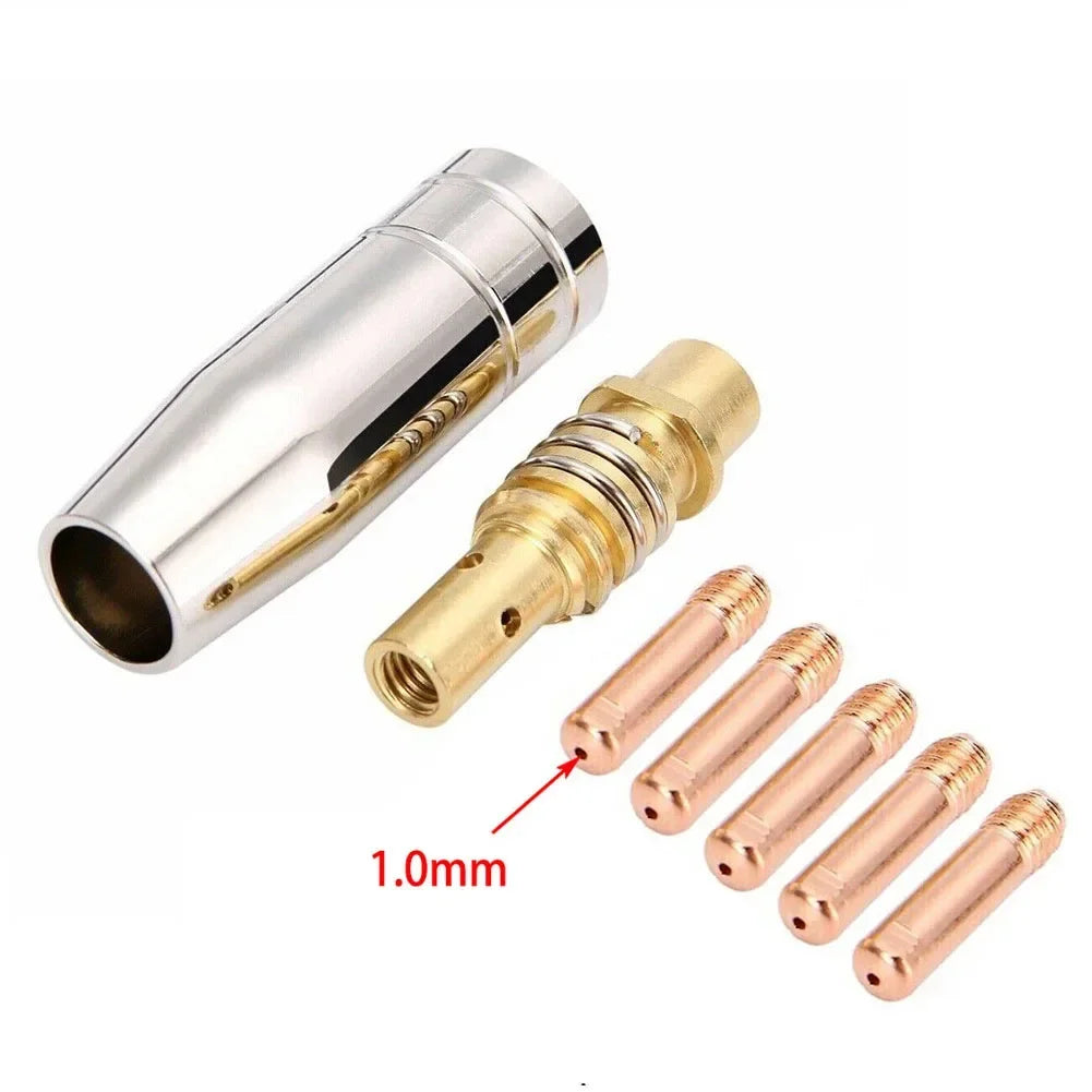Mig Welding Machine Contact Tips Kit 0.6-1.2mm M6 Nozzle For MB-15AK Welding Torch Nozzles Welder Holder Gas Tools