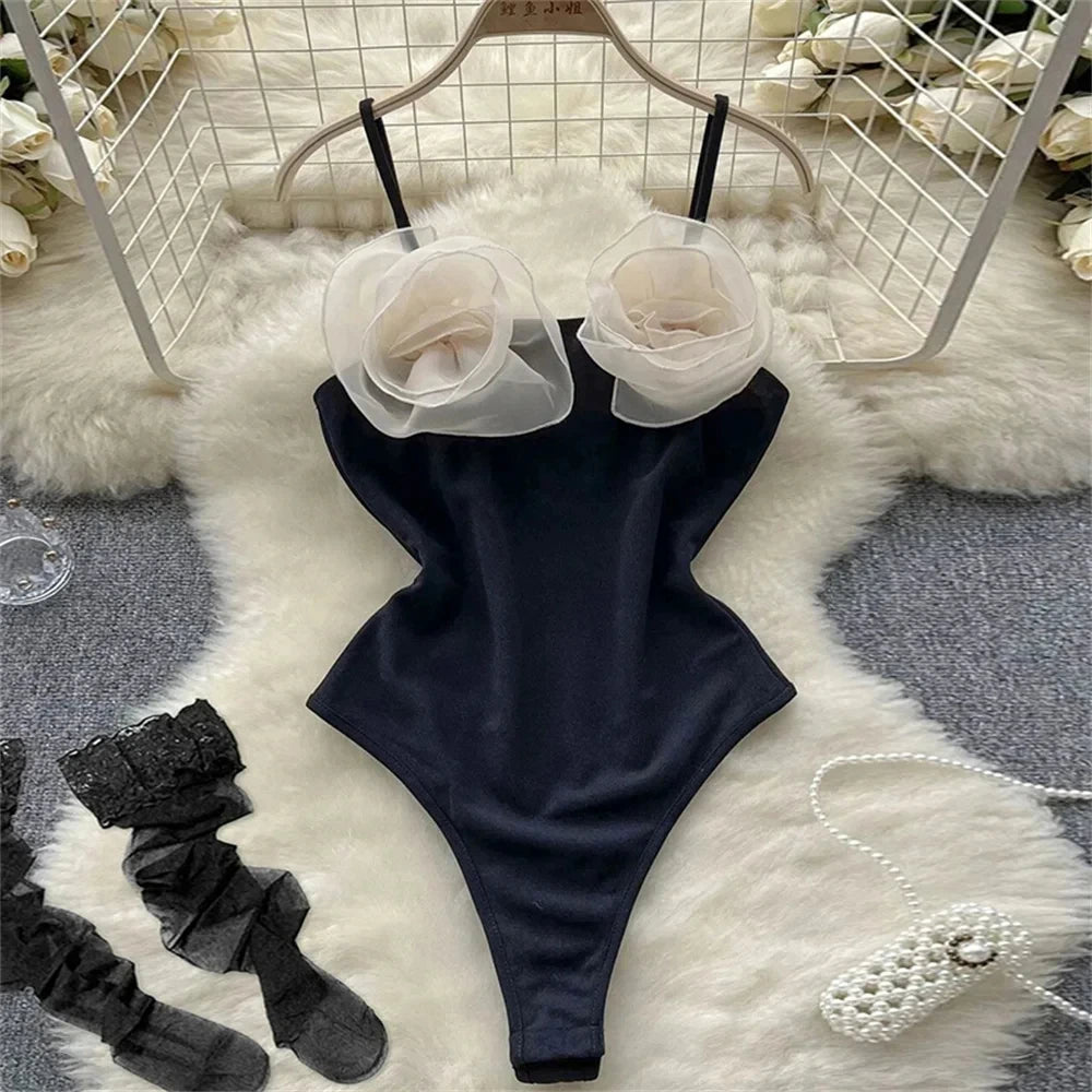 Summer Girls Sexy Hot Sweet Transparent Suspender Mini Dress Women Elastic Waist And Backless Strap Lolita Pajamas Bubble Skirt