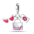 925 Silver Pink Princess Skirt Butterfly High Heels Fashion Bag Charms Beads Fit Pandach 925 Original Bracelets Fine DIY Jewelry