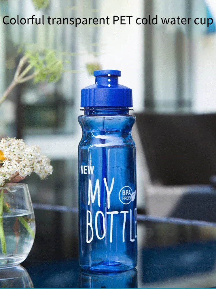550ml Portable Plastic Water Bottle, Transparent Water Cup, Clamshell With Rope Design, Suitable For Fitness, Office, Outdoor