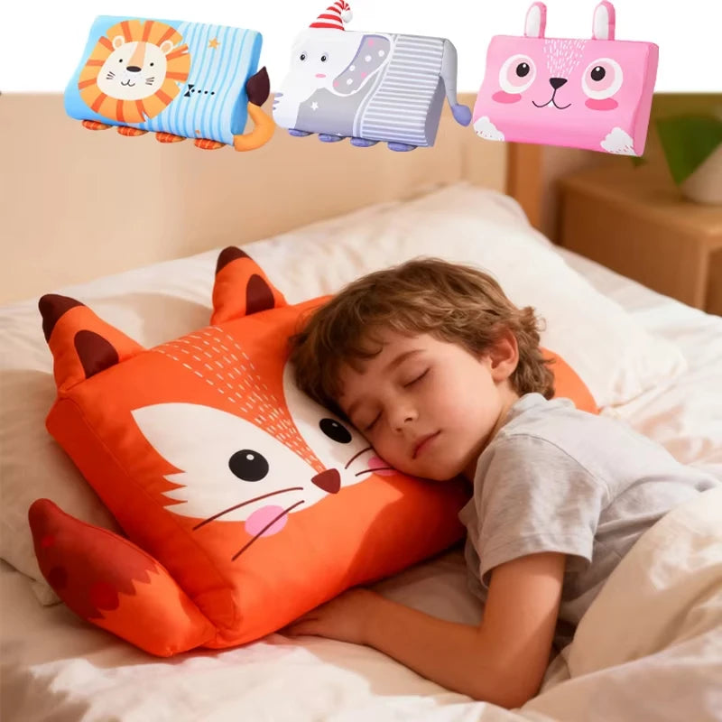 Four Seasons Baby Pillow Toddler Foam Bed Pillow Breathable Slow Rebound Baby Cartoon Neck Nursing Pillow Travel Cushion Bedding