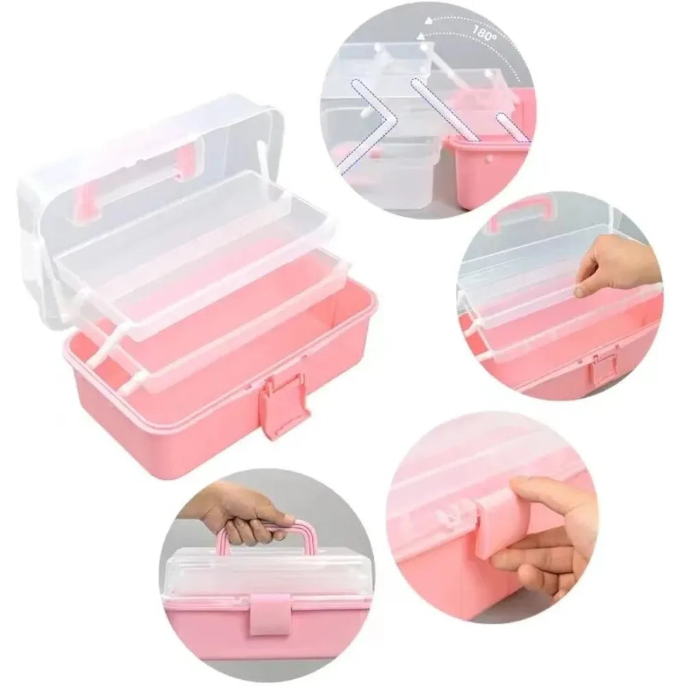 New 2/3 Layers Storage Box Large Capacity Plastic Nail Art Box Multifunctional Portable Jewelry Organizer Small Items
