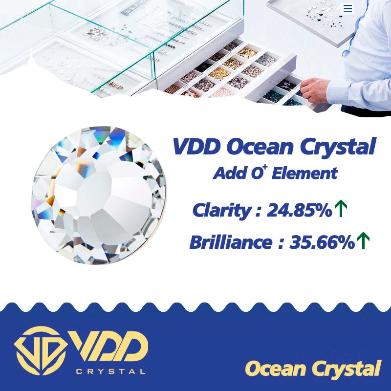 VDD 005 Citrine High Quality SS4-SS20 Glass Rhinestones Crystal Gold Flatback Diamond Stones For Nail Art Crafts Accessories