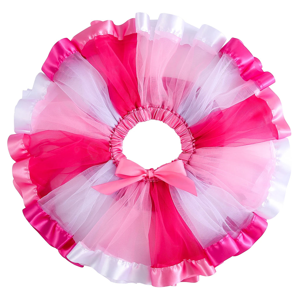 Mini skirt Party With Hairpin 2024 Tutu Skirt Baby Girl Skirts Princess Rainbow Tulle Skirts Girls Clothes Children Clothing
