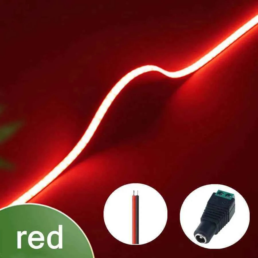 3mm Ultra Thin 12V Colorful COB LED Strip Dimmable 3000K 4000K 6000K High Density Flexible Light 400LEDs For DIY Home Decor Lamp