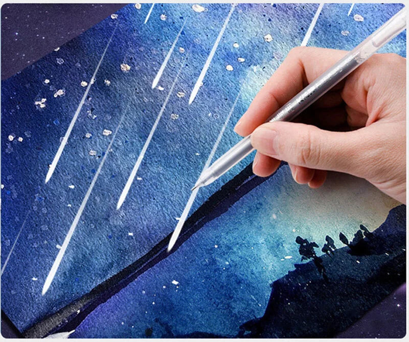 3 Pieces/Set Creative White Ink Gel Pen 0.6mm Highlight Marker Pen for Student Stationery Drawing Art Writing School Supplies