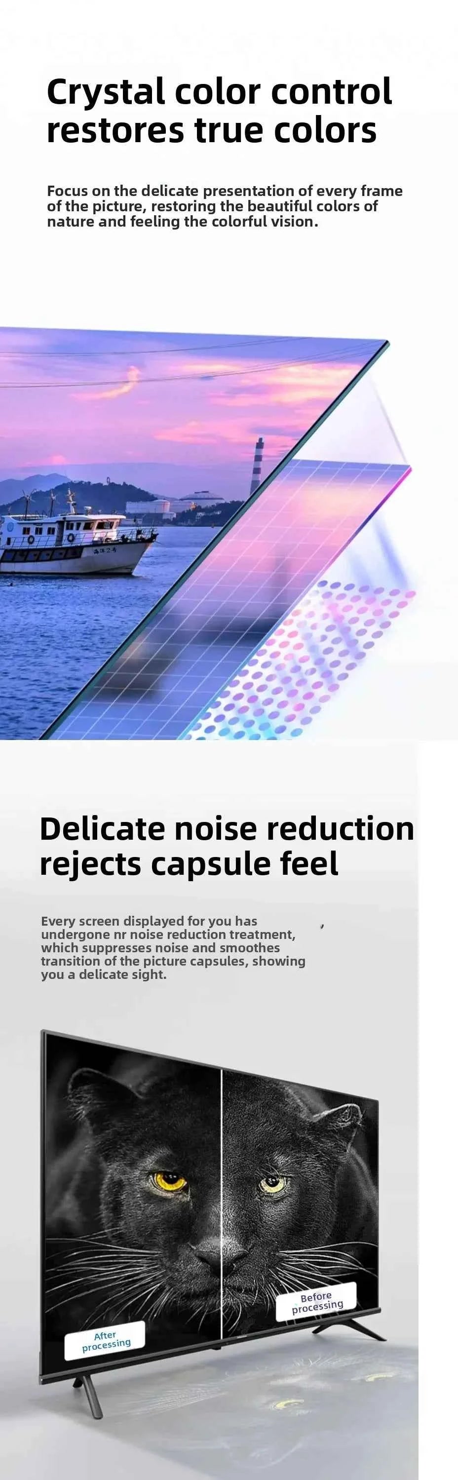 Smart LED 4K UHD TV Android System 19-65 Inch Flat Screen Television for Home Use, Global Voltage 100-240V