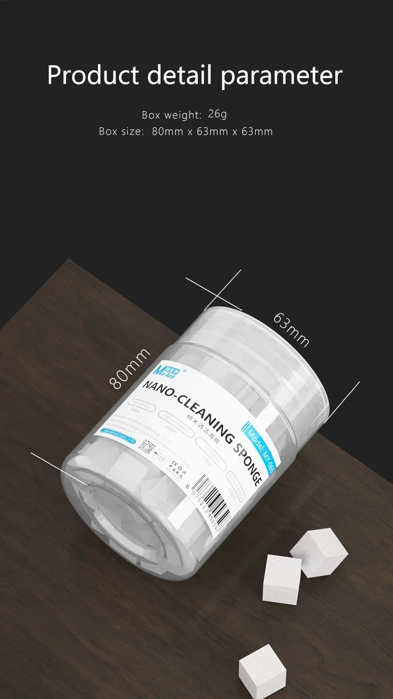 MaAnt MY-065 Nano Cleaning Sponge for Mobile Phone Screen Glue Removal/Camera/PCB Welding Flux Oil Cleaner No Flocculent Residue