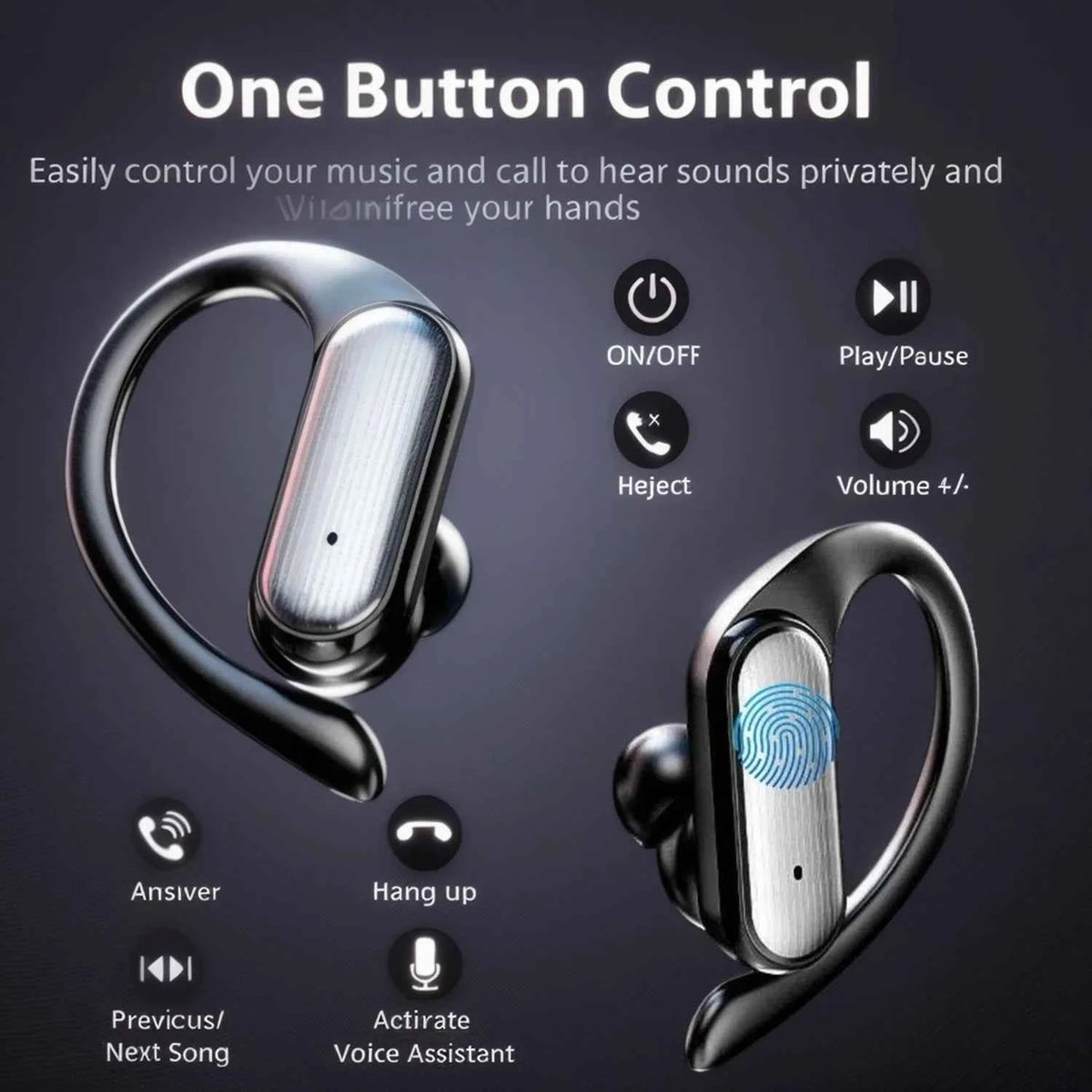Bluetooth Wireless Earbuds With Mic – HD Sound & Touch