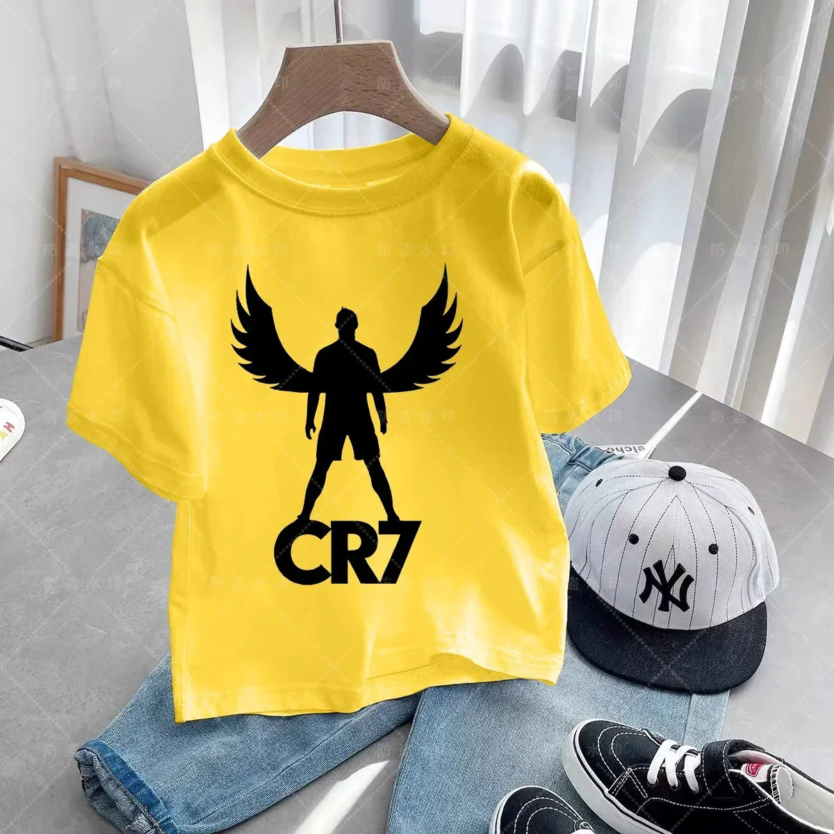 New Summer CR7 Print Cotton Boys Girls T-shirt Cristiano Ronaldo Clothing Fashion Outdoor Casual Fashion Sports Tees Top Tshirt