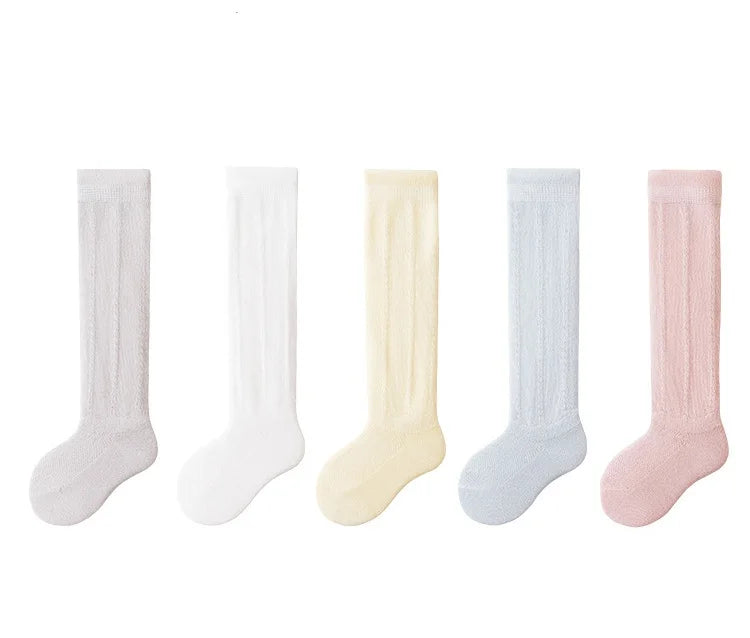 Baby Hollow Out Long Socks Breathable Mesh Cotton Boneless Knee High Sock Summer Thin Newborn Socks For Girls Boys 0-2Years Old