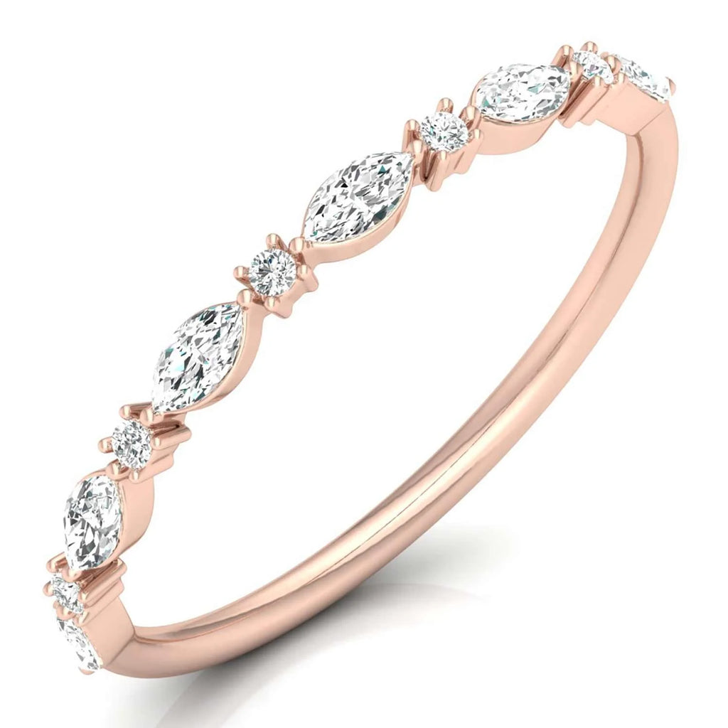 Round & Marquise Cut Lab Made Diamond Solid Gold Half Eternity Band Wholesale Dainty Diamond Jewelry Best Collection 2026