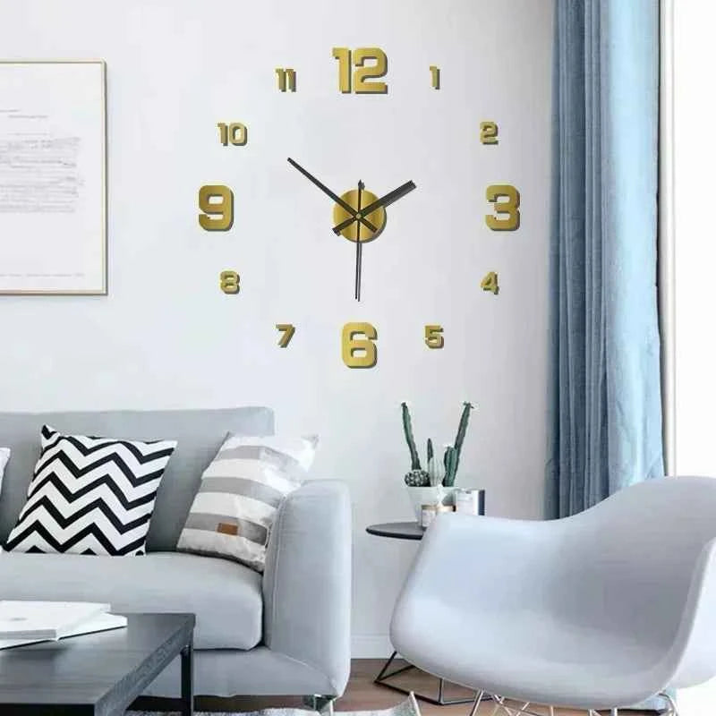 DIY Modern Design Large Wall Clock Fashion Decorative Living Room Wall Clock Home Decoration Clocks Decor Decoration for Bedroom
