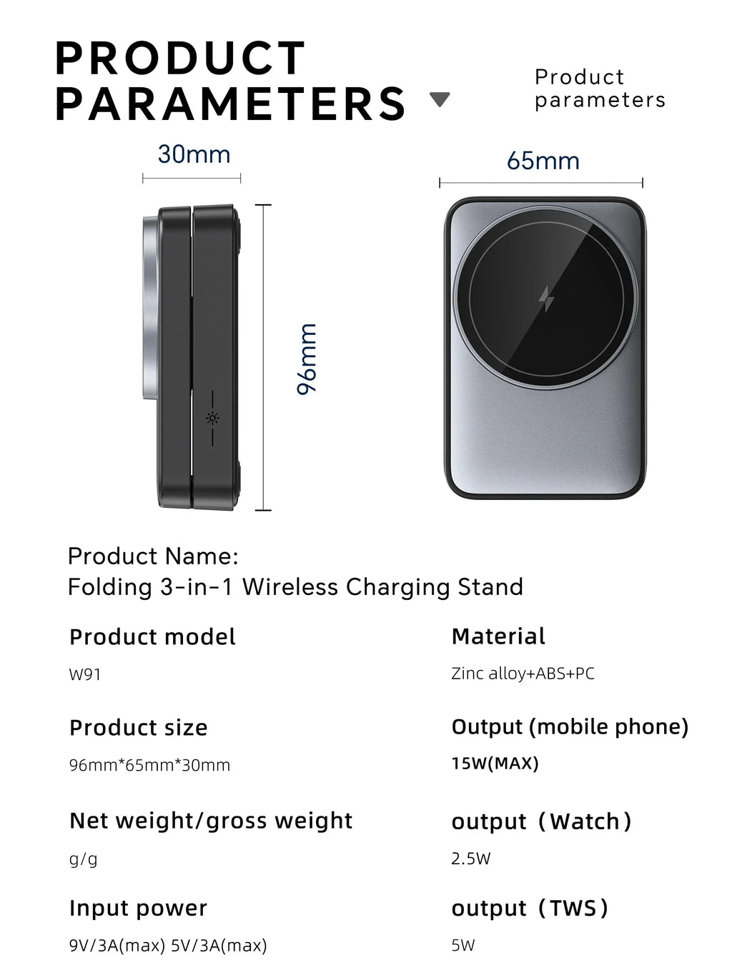 Foldable 3 In 1 Magnetic Wireless Charger Stand For Magsafe iPhone 15 14 13 12 Apple Watch 2-8 Airpods Pro Fast Charging Station