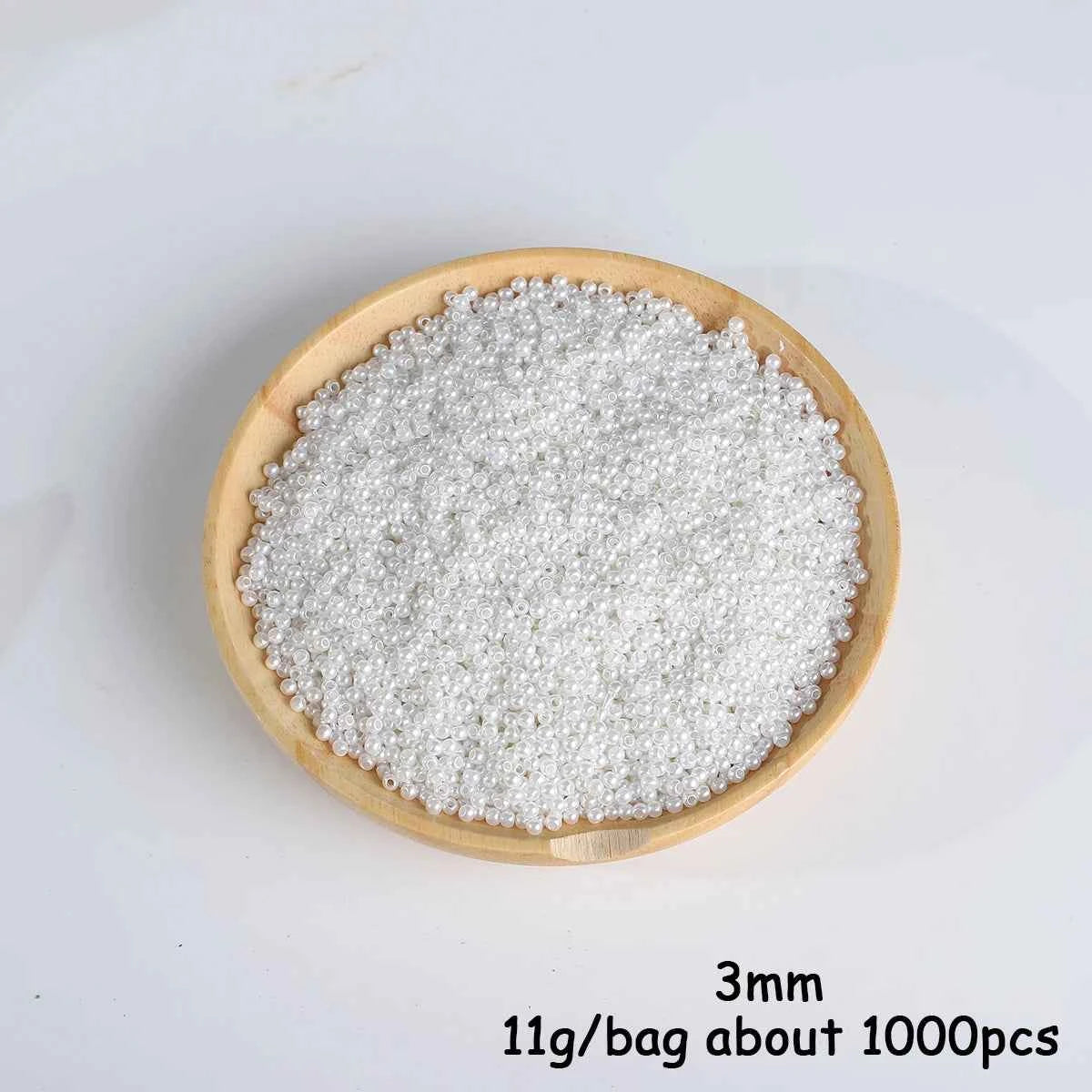 3-20mm 10-1000pcs straight hole ABS imitation pearl beige white bracelet with round beads for DIY craft jewelry making products