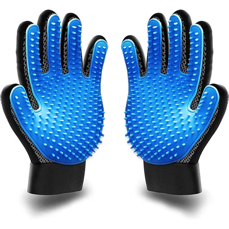 1 pair Color 2-in-1 Pet Grooming Brush and Bath Cleaning Glove