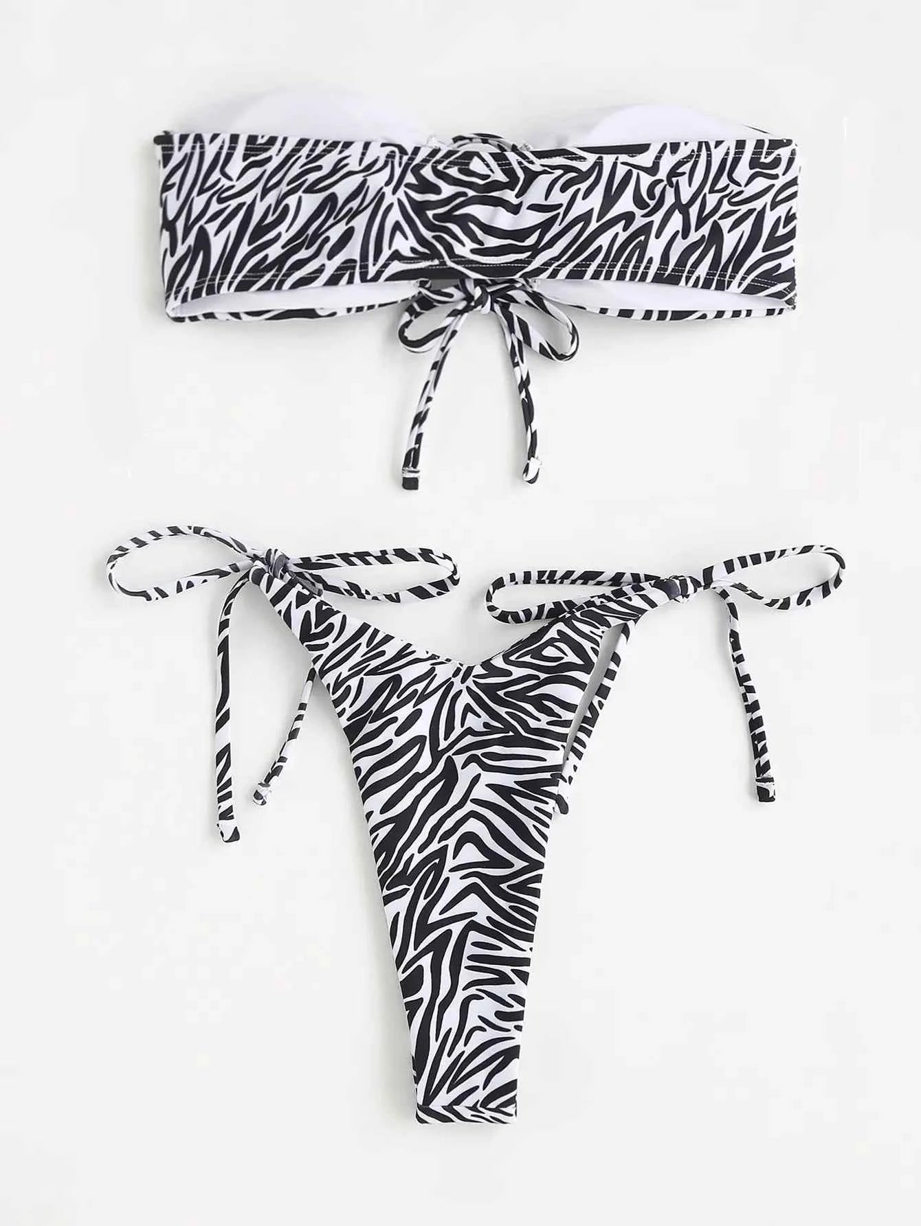 ZTVitality Zebra Bikini Print Sexy Bikinis 2023 New Arrival Padded Bra Bandage Low Waist Swimsuit Female Swimwear Women Biquini