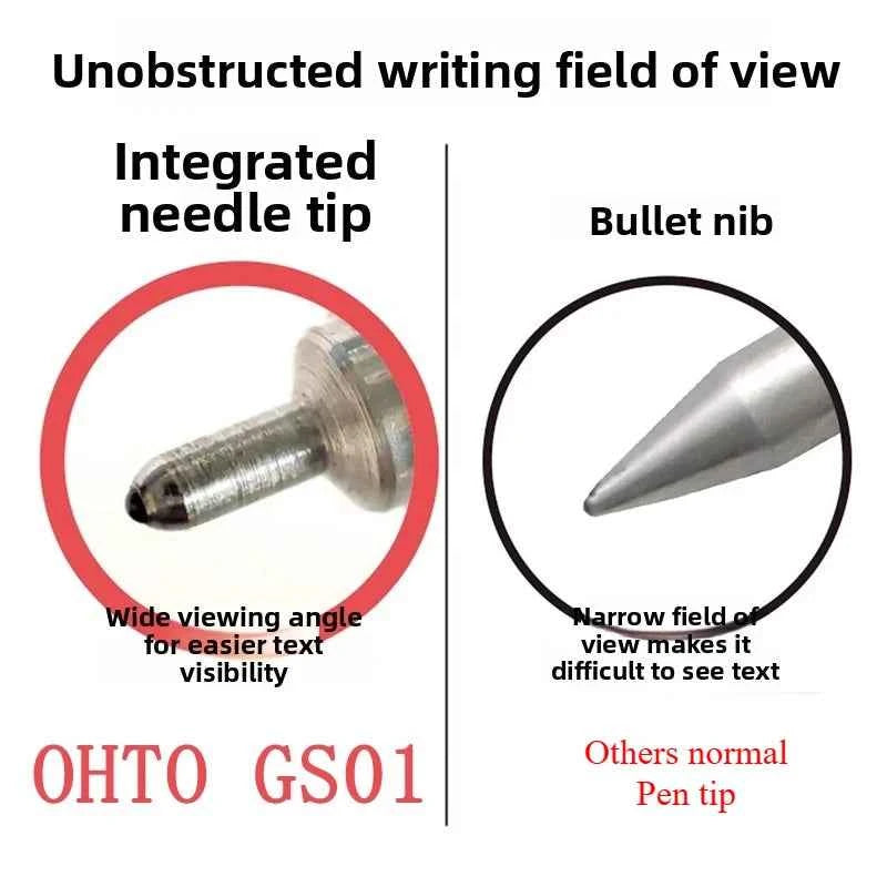 Japan OHTO GS01 Ballpoint Pen Oil Black Ink Metal Rod G2 Retractable Refill 0.7mm Smooth Writing Office Teracher Supplies