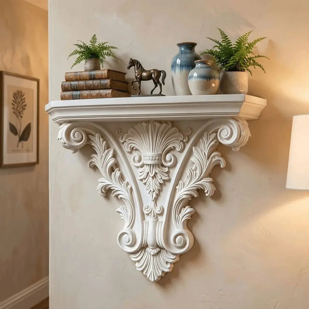 Durable 3D Printing Floating Shelf Unique Carving Gothic Wall Decor Decorative Retro Wall Mounted Shelves Goth Home Decor