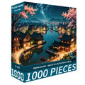 1000pcs Sakura Town Jigsaw Puzzle – 50x70cm, Durable DIY Art Deco Frameless Canvas, Perfect Birthday Gift, Artistic Decoration