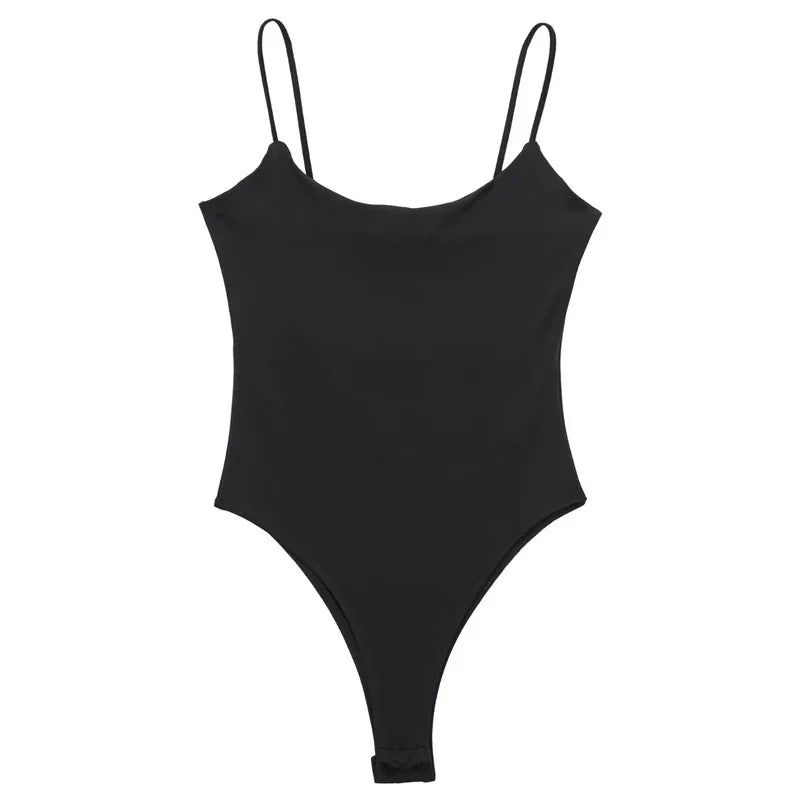 HXAO Fashion 2024 Woman One pieces Bodysuit Women Top White Black Bodysuit Slip Short Tight Jumpsuit Woman Backless Top