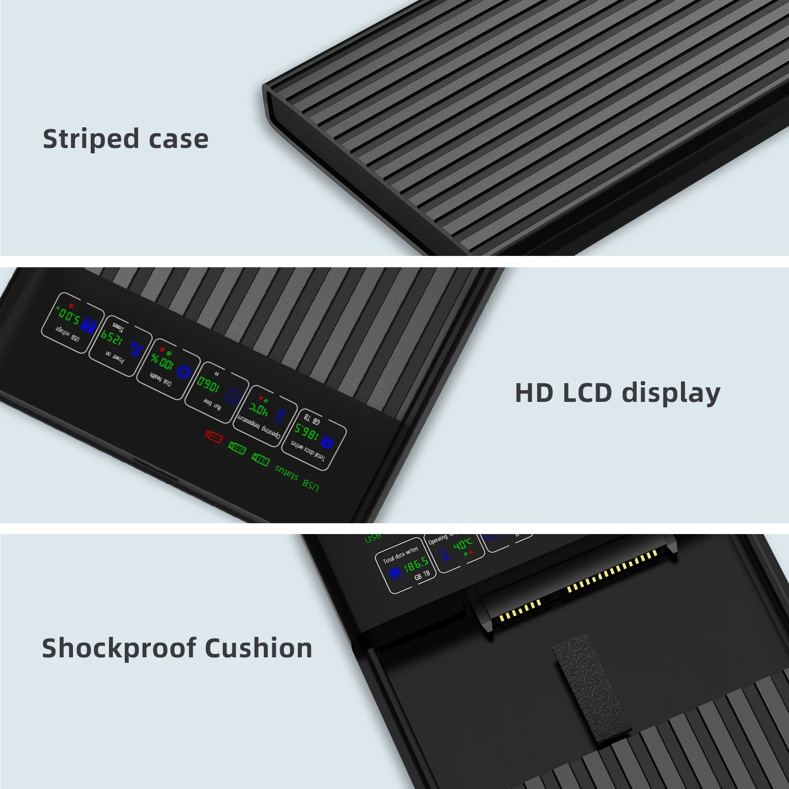 HDD SSD Case 2.5 inch SATA Box USB 3.1 HDD Enclosure 6Gbps Mobile Hard Drive Cases For PC