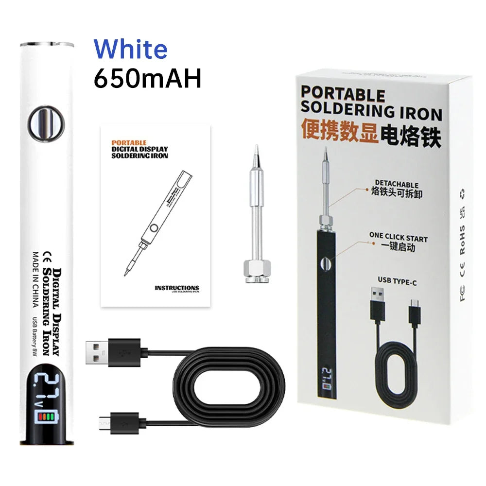 510 Smart Soldering Iron Kit Adjustable Voltage USB Powered Perfect for Electronics Enthusiasts and DIY Tasks