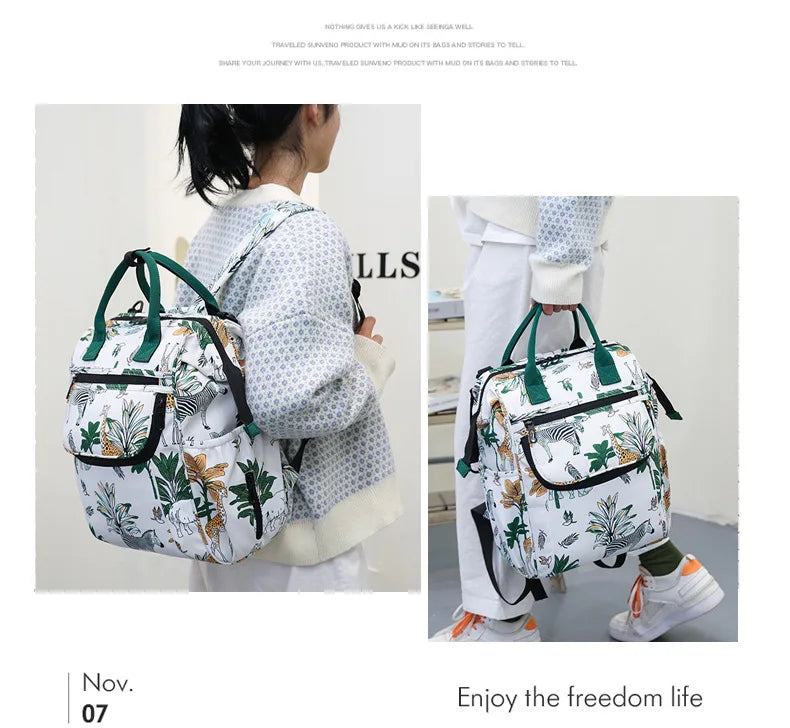 IYEAL Fashion Baby Nappy Bag Cute Animal Pattern Mommy Bag Multi Functional Large Capacity Diaper Bags for Babies Nursing Bags