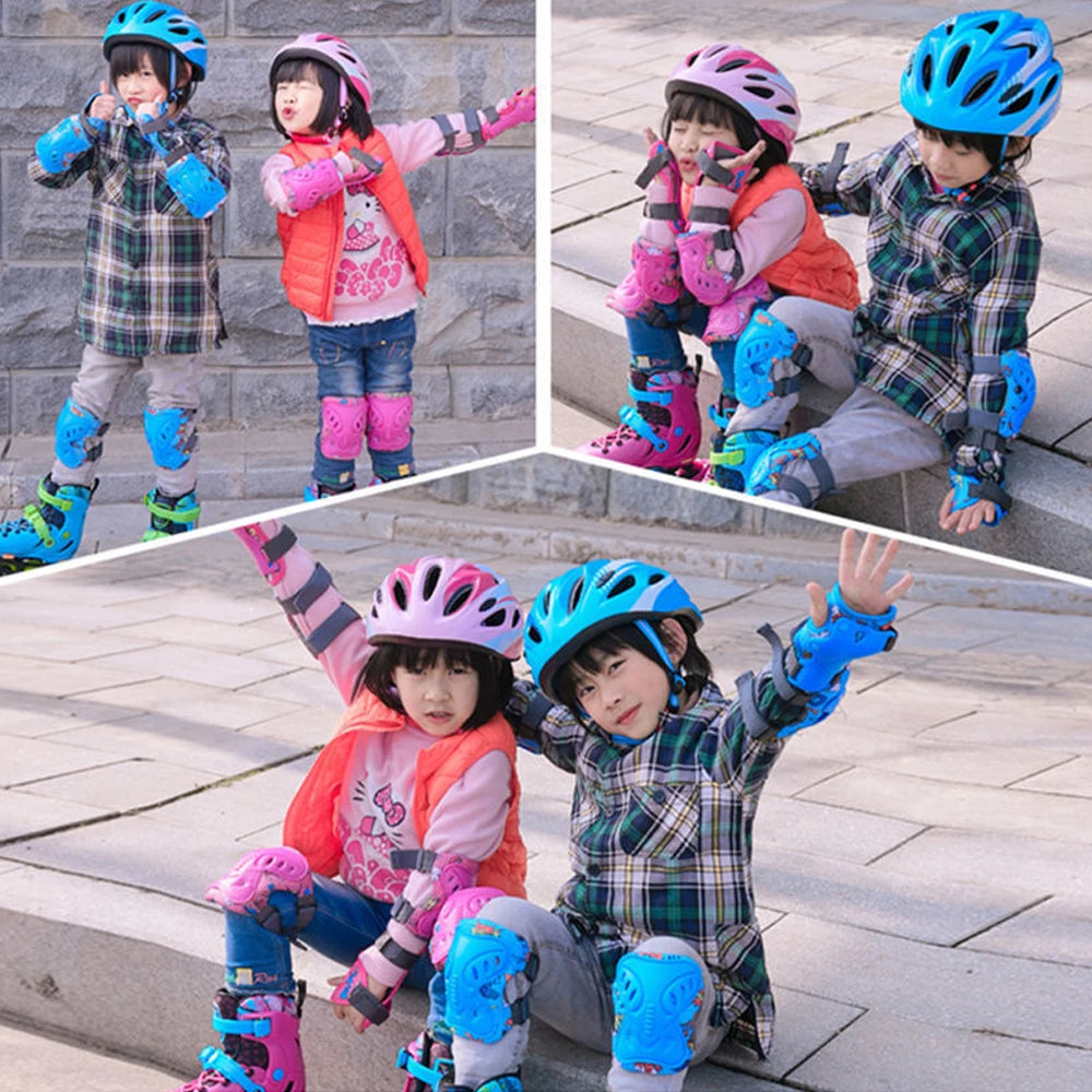 Kids Protective Gear Set - Knee & Elbow Pads & Wrist Guards for Ages 3-12 | Adjustable Safety Pads for Skateboarding, Cycling