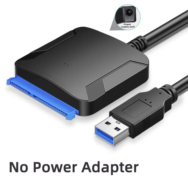 TEUCER SATA to USB 3.0 Cable USB to SATA Hard Drive Adapter Converter for 2.5" 3.5" SSD HDD Hard Drive Disk with Power Adapter