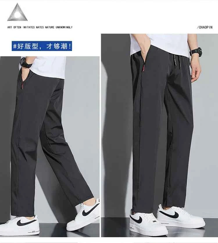 Men's Casual Pants Business Stretch Slim Fit Elastic Waist Jogger Korean Classic Blue Black Gray Male Brand Trousers