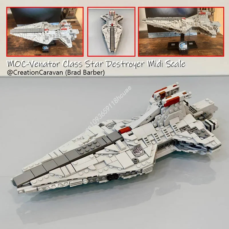 NEW 660PCS Space Venator Class Star Destroyer Midi Scale Moc Building Blocks Model Creative Expert Bricks DIY Assemble Toys Gift