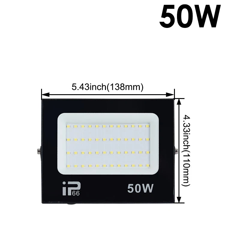 LED Flood Light Spotlight AC220V 100W 200W IP66 Waterproof LED Black Shell Garden Street Gate Wall Floodlights