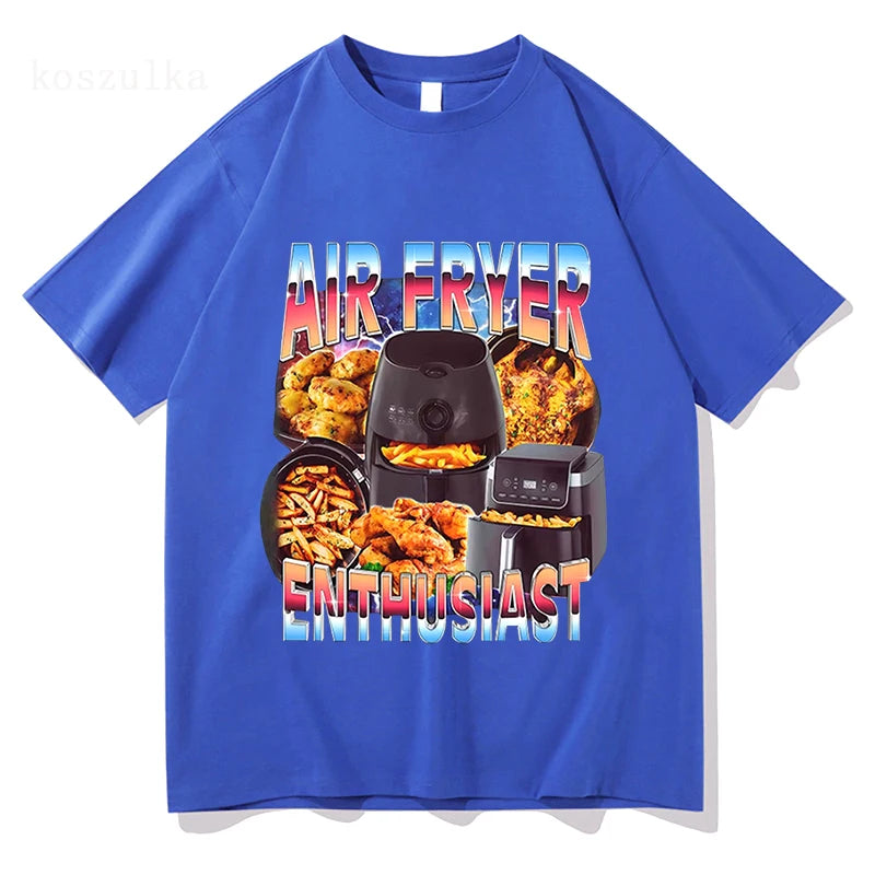 Air Fryer Enthusiast Funny Cooking Meme T-Shirt Men Women Fashion Vintage Short Sleeve T-shirts Cotton Casual T Shirt Streetwear