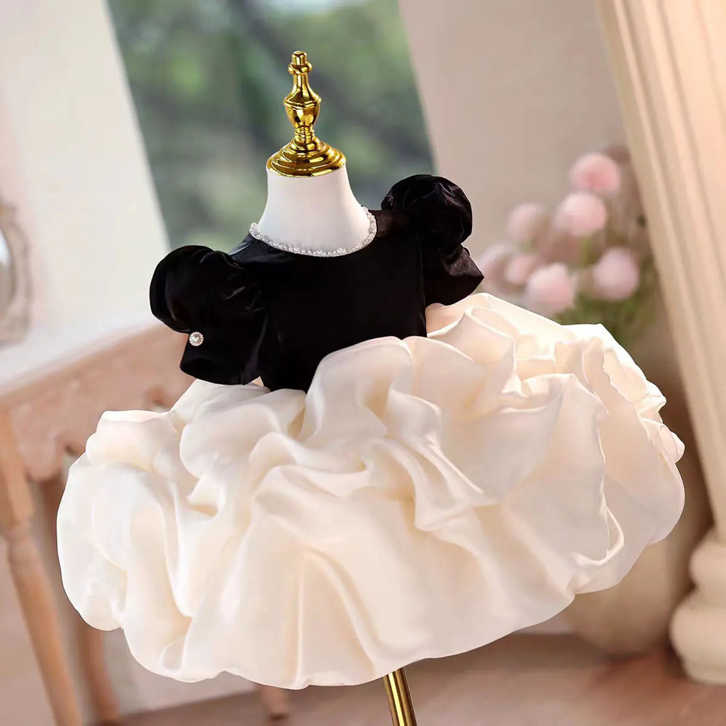 Jill Wish J560 Elegant White Flower Girl Dresses Knee Length with Hairband for Children Wedding Birthday Party Pageant Ball Gown