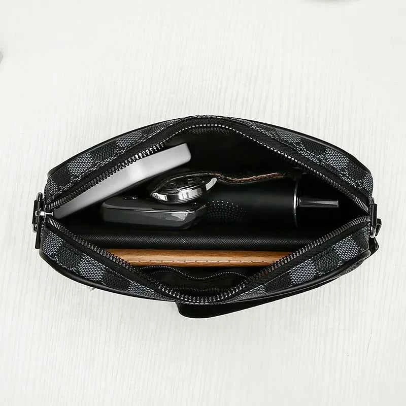 Top-quality PU Leather Men Waist Packs Business Crossbody Bags for Male Fashion Travel Storage Phone Shoulder Bags Clutch Bag