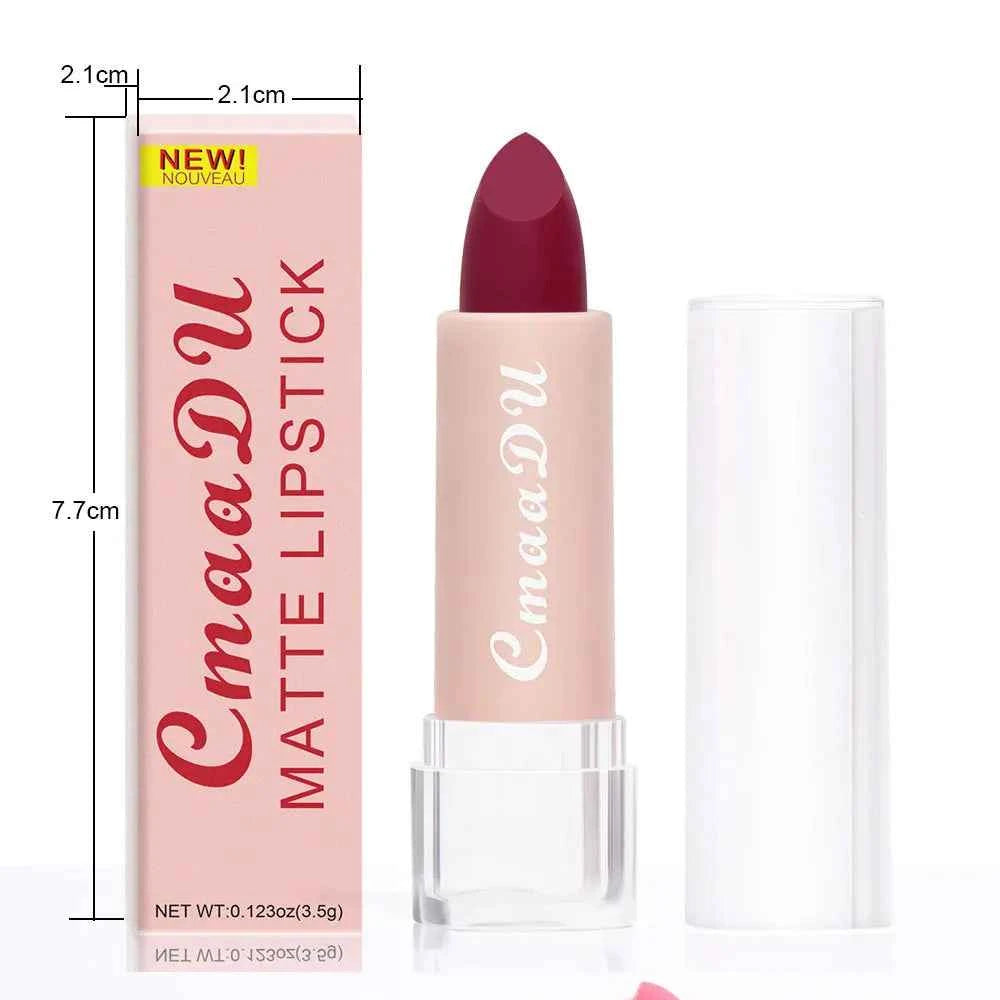 CmaaDu 15Color Pro 24HR Weightless Colour Matte Nude Velvet Liquid Rich Matte Finish Lipstick Lipgloss Waterproof Lip Makeup