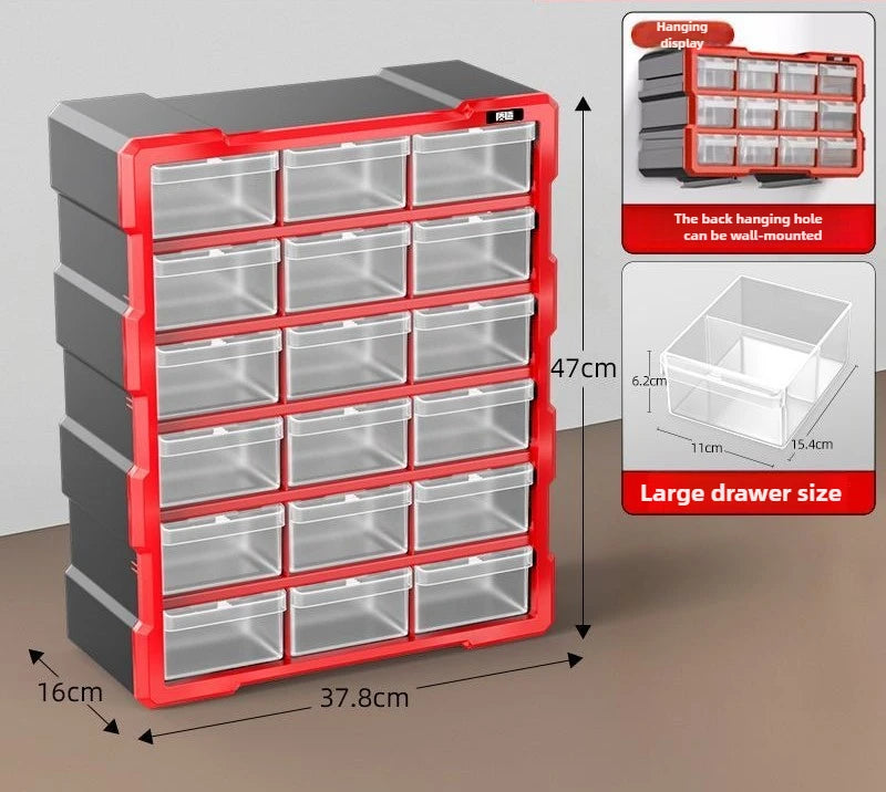 Hardware Toolbox Hanging Design Tool Parts Box Drawer-type Classification Storage Box Sturdy and Durable Tools Packaging
