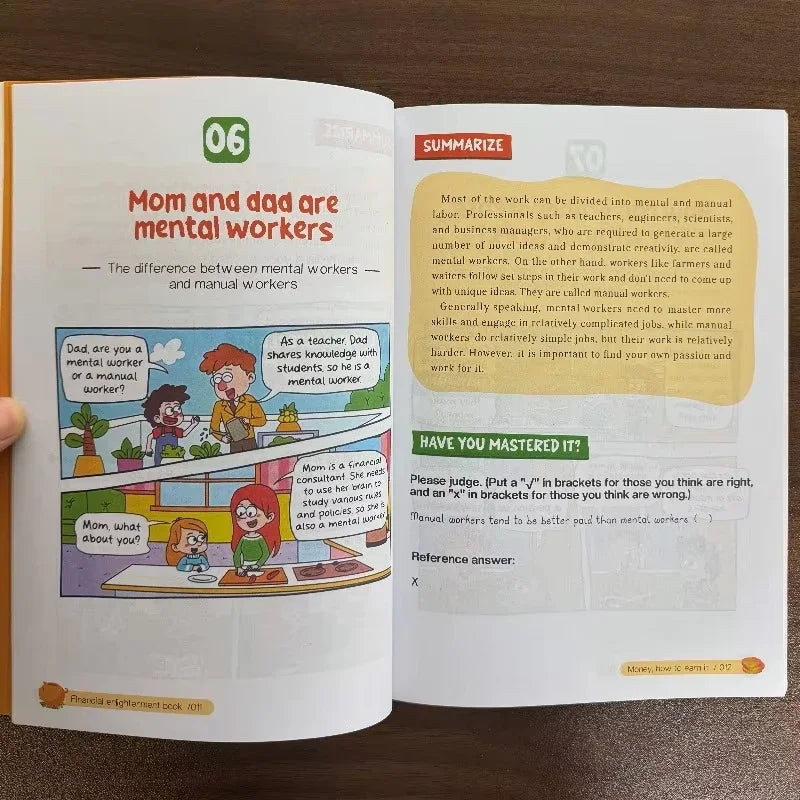 Kids Financial Literacy Book, Children's Comic Style Money Learning Book, All-in-One Money Dictionary for Kids  English Book